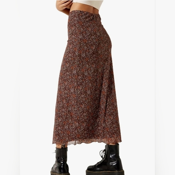 Avanova Women Ditsy Floral Bohemian Mesh Midi Skirt #729 - Picture 5 of 9